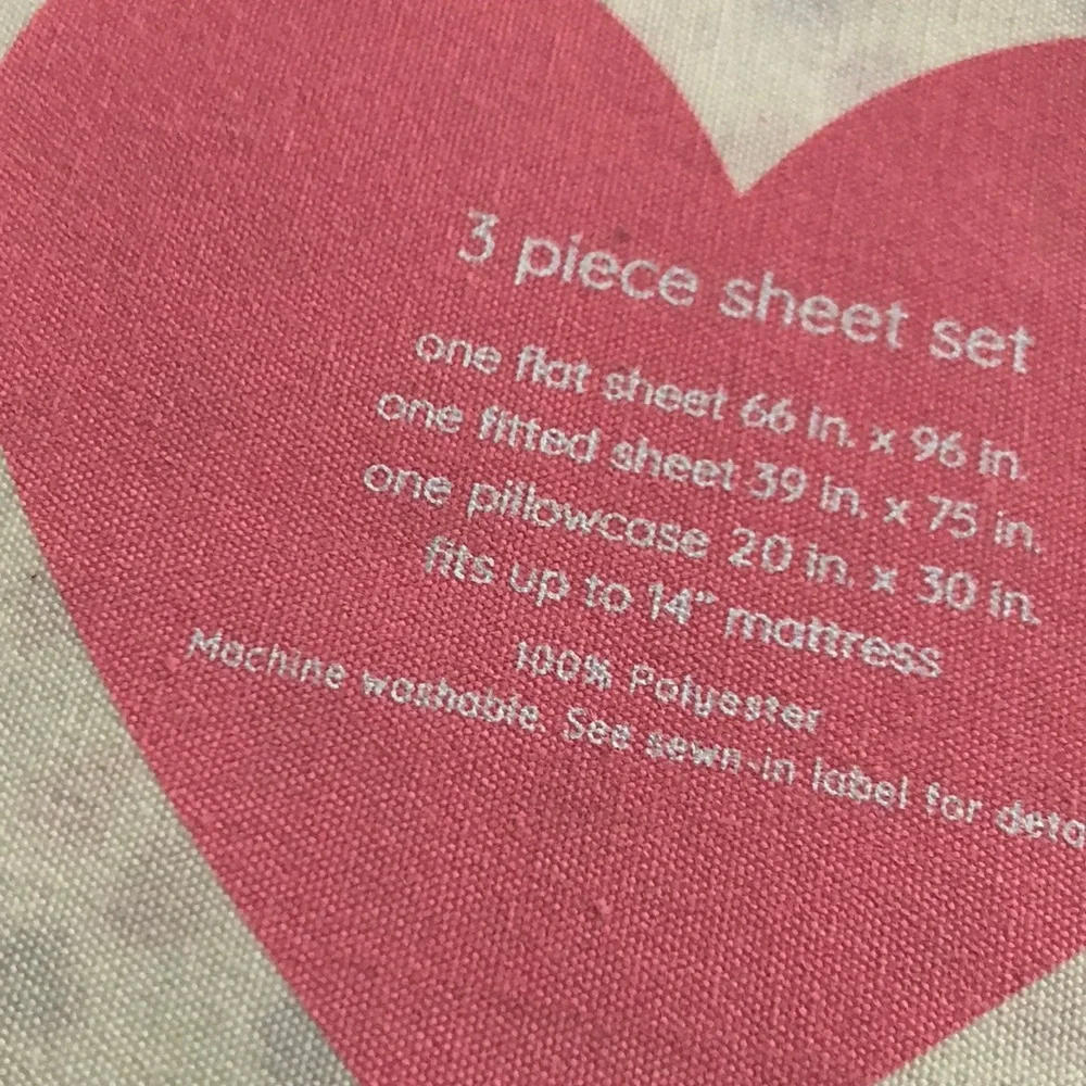 Oh Cupid VALENTINES Hearts Sheet Set - TWIN